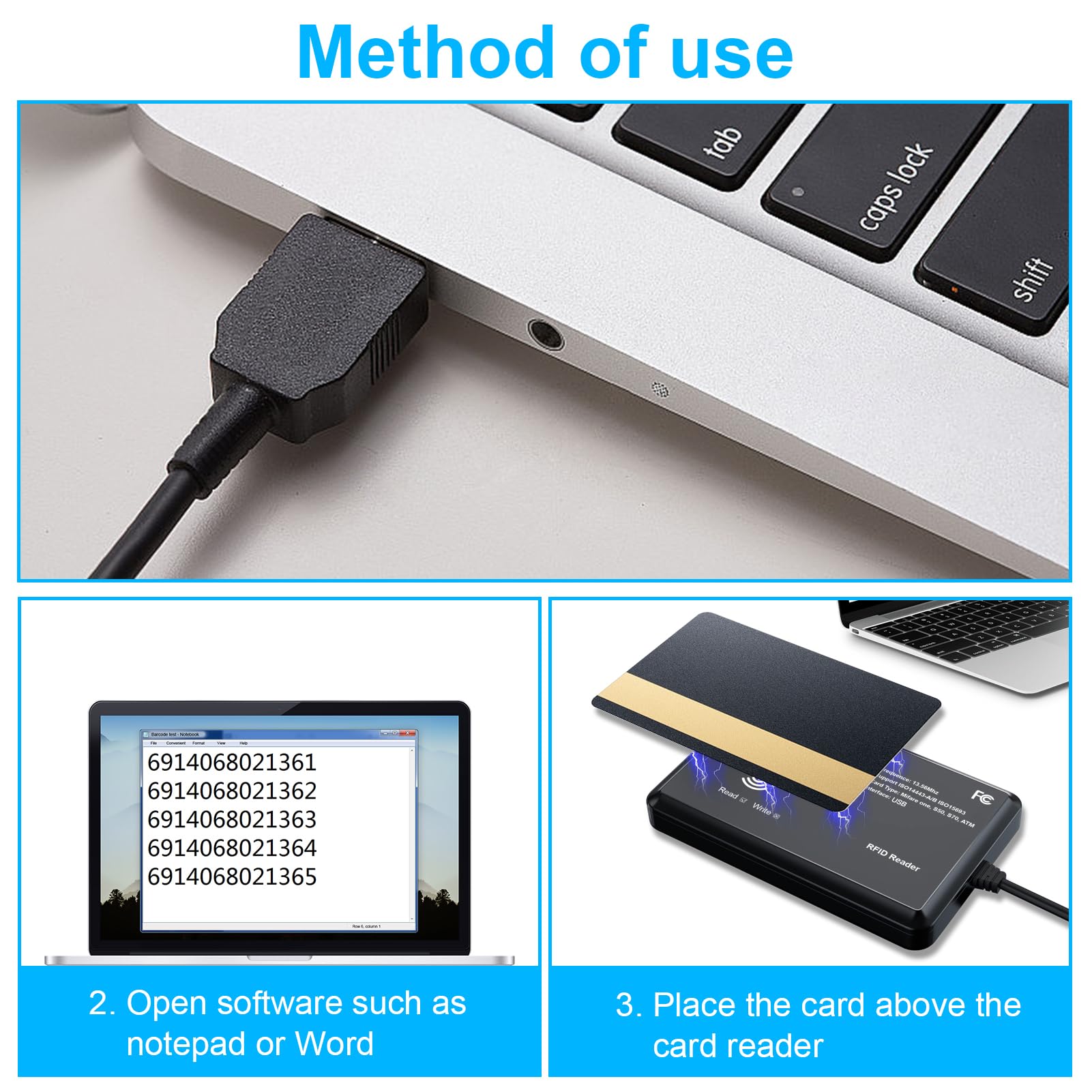 Amazon.com: RFID Card Reader 13.56Mhz Reader Support ISO14443-A/B